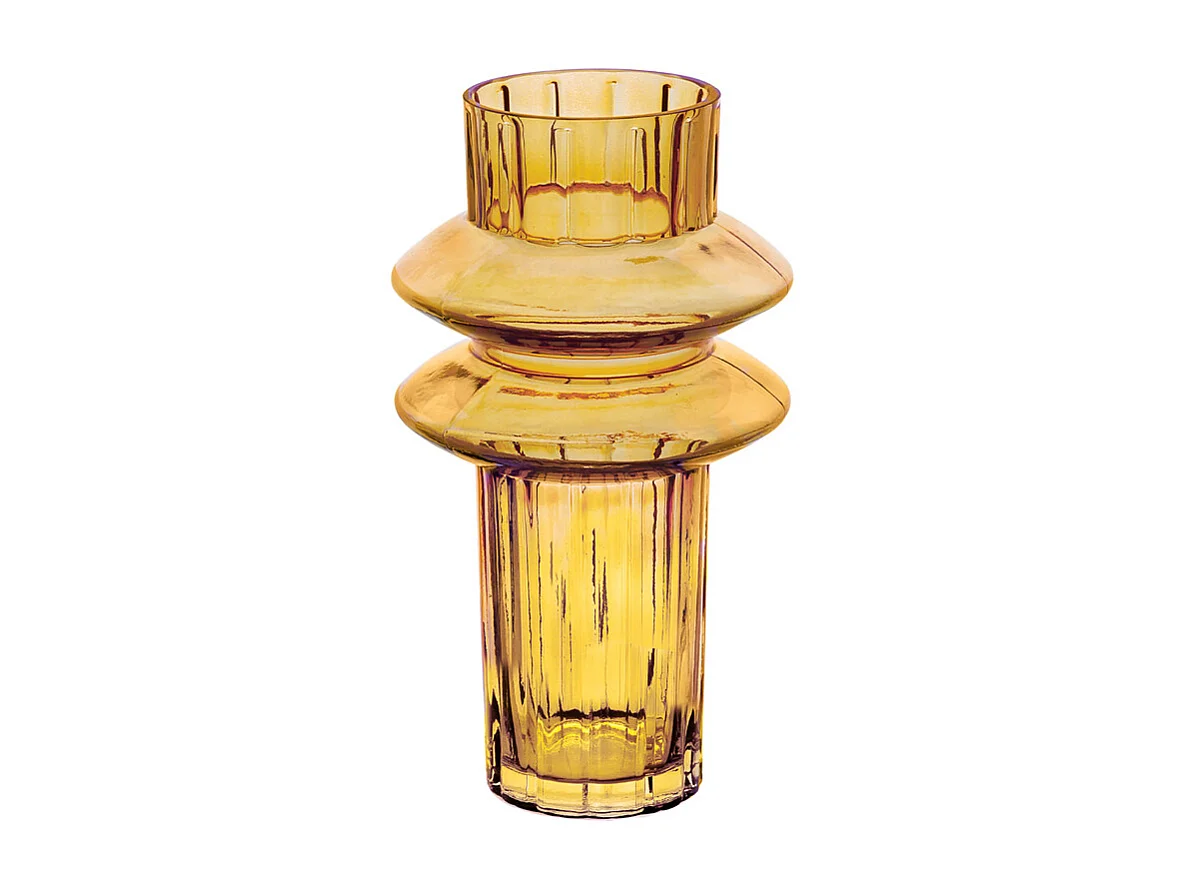 Vase verre jaune rosalia - 16,5x30 cm