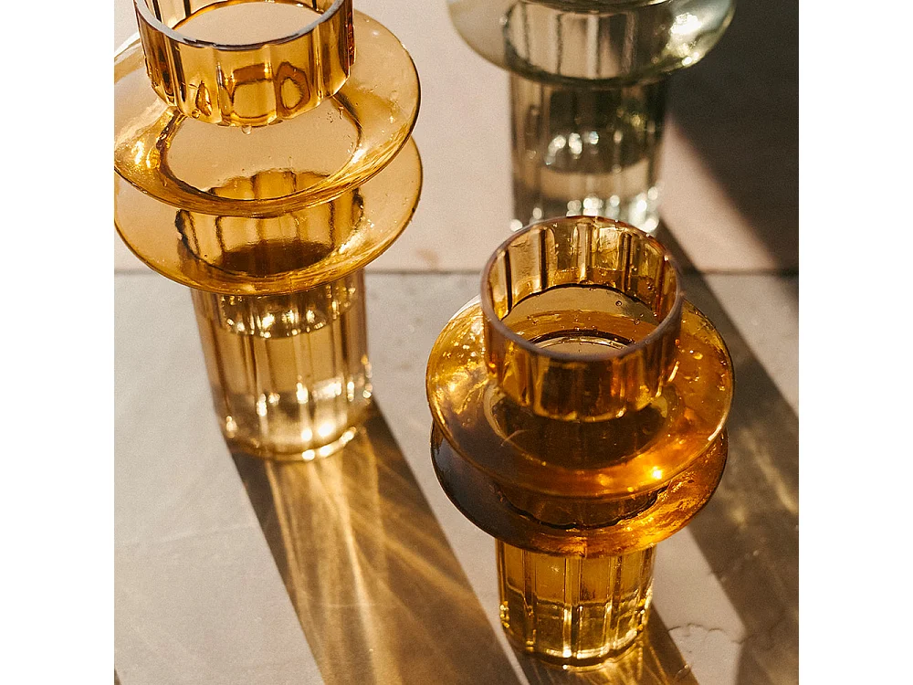 Vase verre jaune rosalia - 16,5x30 cm