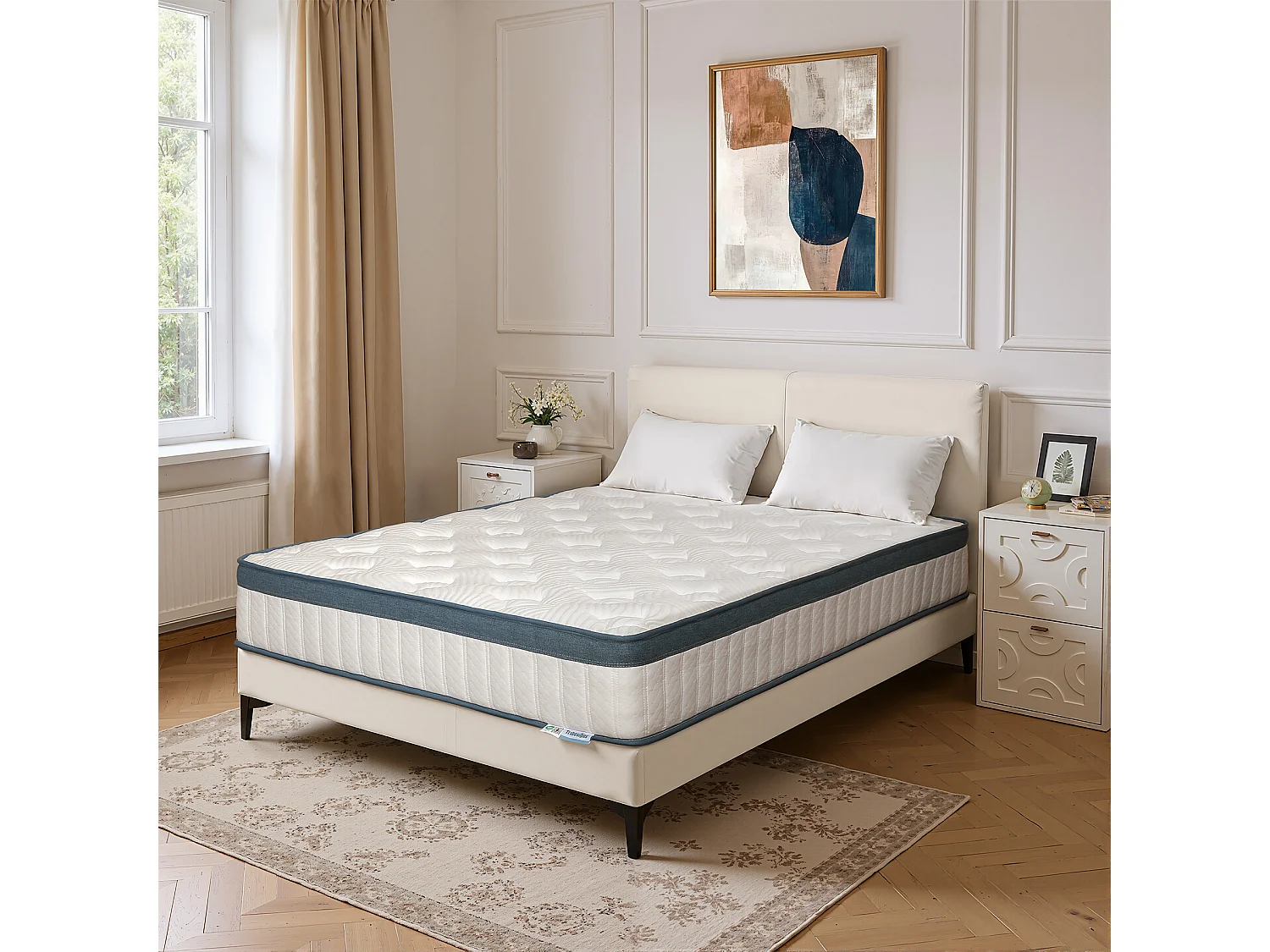 Matratze 160 x 200 cm, Höhe 25 cm, Matratze mit eingepackten Federn, mittlere Härte H3, Federmatratze mit Gel-Memory-Schaum