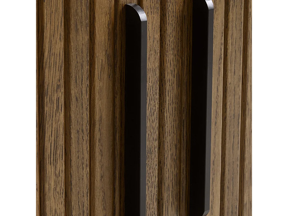 Meuble bas 2 portes 180 cm - Bois foncé - ALBA