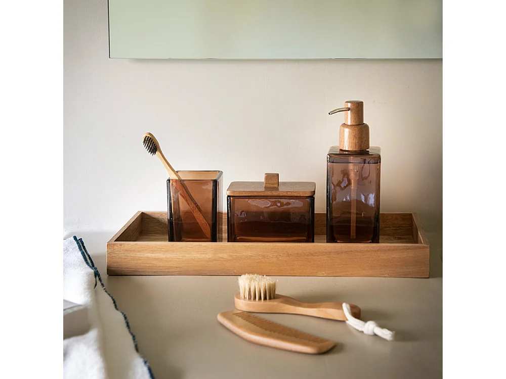 Distributeur savon verre marron COSTA