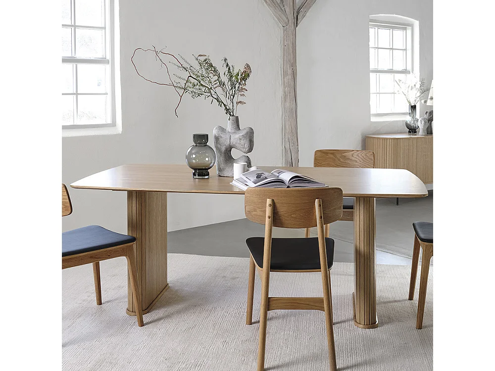 Table à manger 190 cm - Bois naturel - ALBA