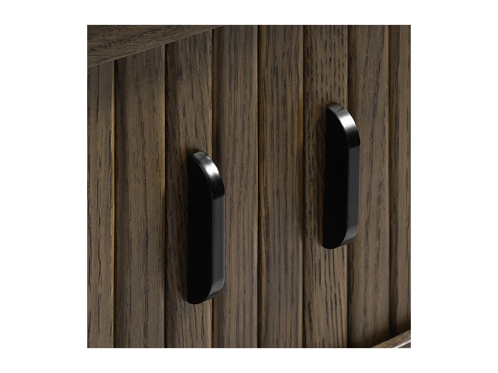 Table basse 2 portes 120 cm - Bois foncé - ALBA