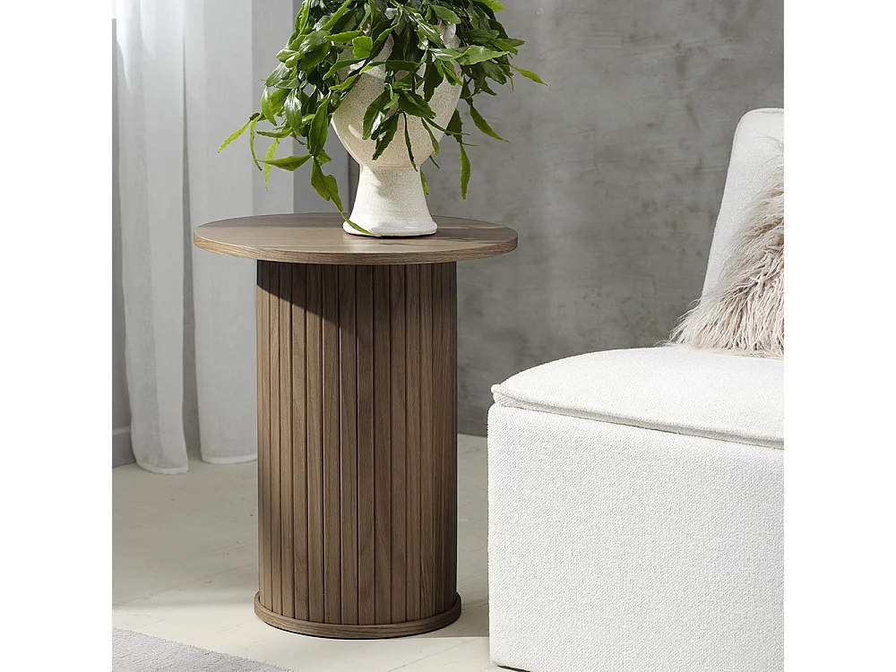 Table d'appoint ronde ø50 cm - Bois foncé - ALBA