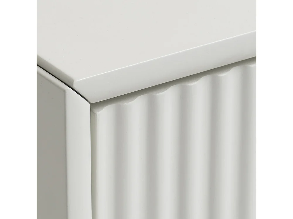 Meuble TV 2 portes 1 tiroir 1 niche 140 cm - Bois strié - MIRANO