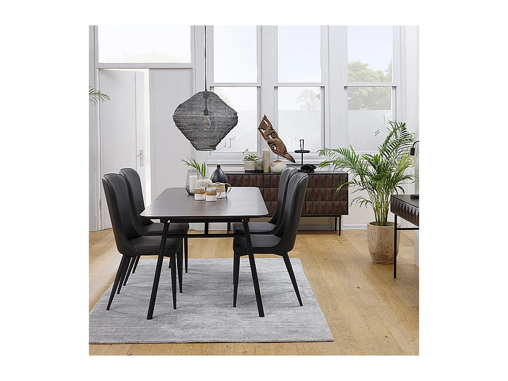 Buffet 2 portes 3 tiroirs 160 cm bois foncé 160x80x45 cm