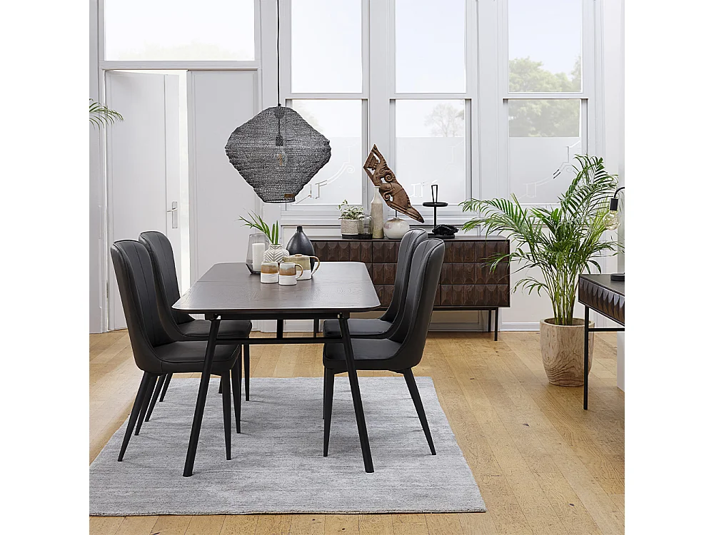 Buffet 2 portes 3 tiroirs 160 cm bois foncé 160x80x45 cm