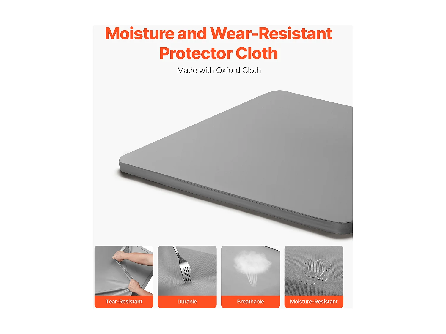 Bedplank SucceBuy Bunkie Board voor Dubbele Bedden ,190 x 133 x 3.8 cm, met Bestendig Oxford Stof 200D, Houten basis , 2-delig Ontwerp in Grijs