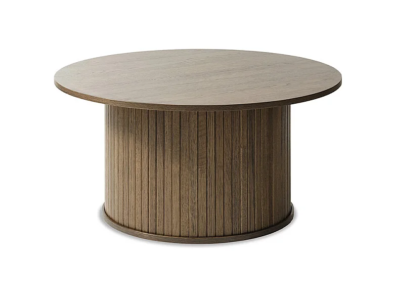 Table basse ronde ø90 cm - Bois foncé - ALBA