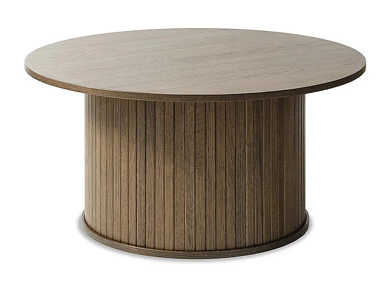 Table basse ronde ø90 cm - Bois foncé - ALBA