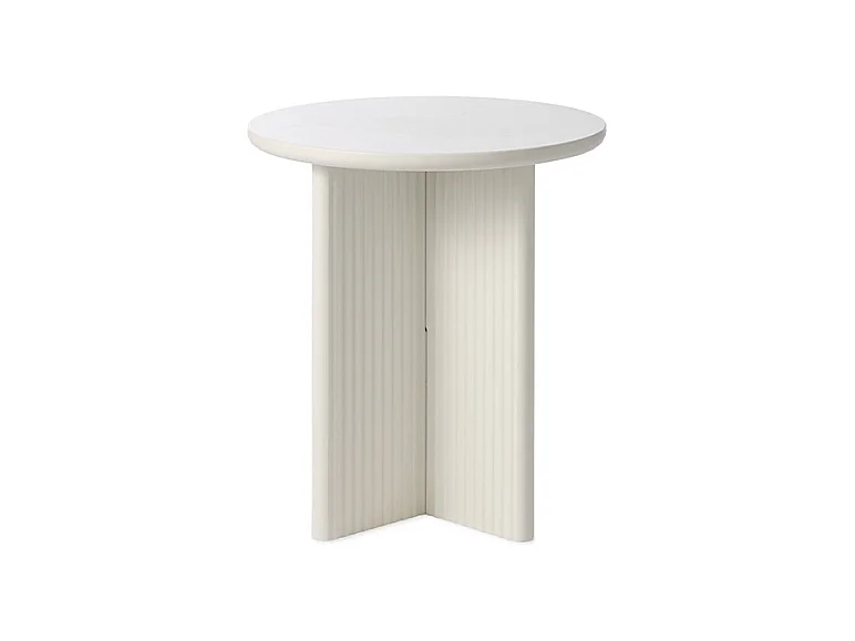 Table d'appoint ronde ø50 cm - Bois strié - MIRANO