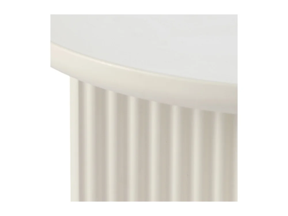 Table d'appoint ronde ø50 cm - Bois strié - MIRANO