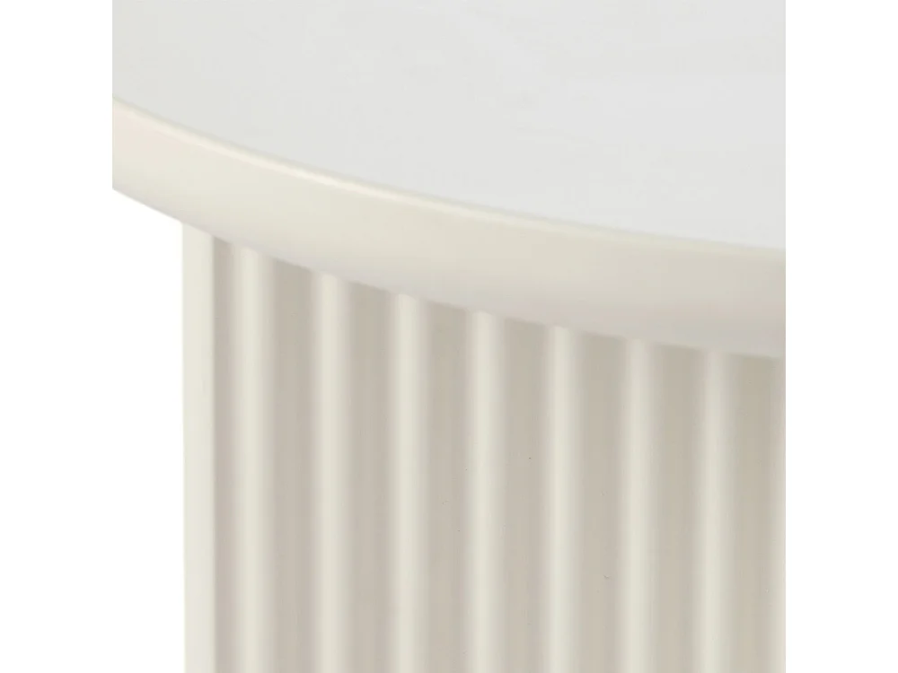 Table d'appoint ronde ø50 cm - Bois strié - MIRANO