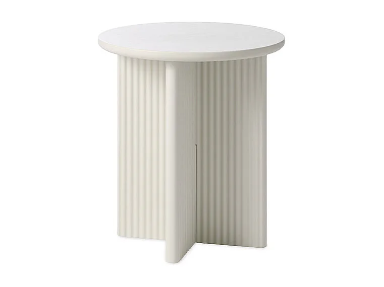 Table d'appoint ronde ø50 cm - Bois strié - MIRANO