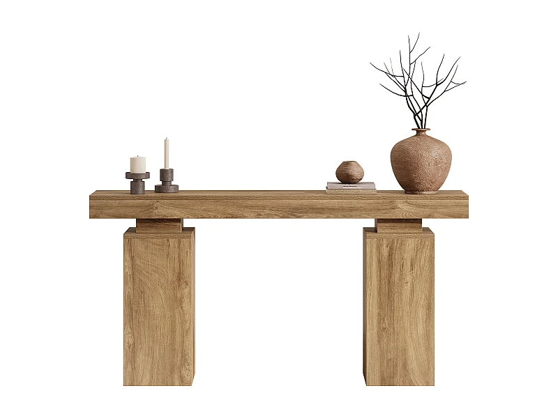 Table console de 160 cm de long, table d'entrée de ferme derrière le canapé