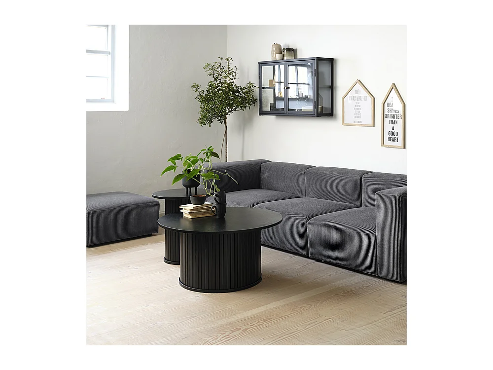 Table d'appoint ronde ø50 cm - Bois noir - ALBA