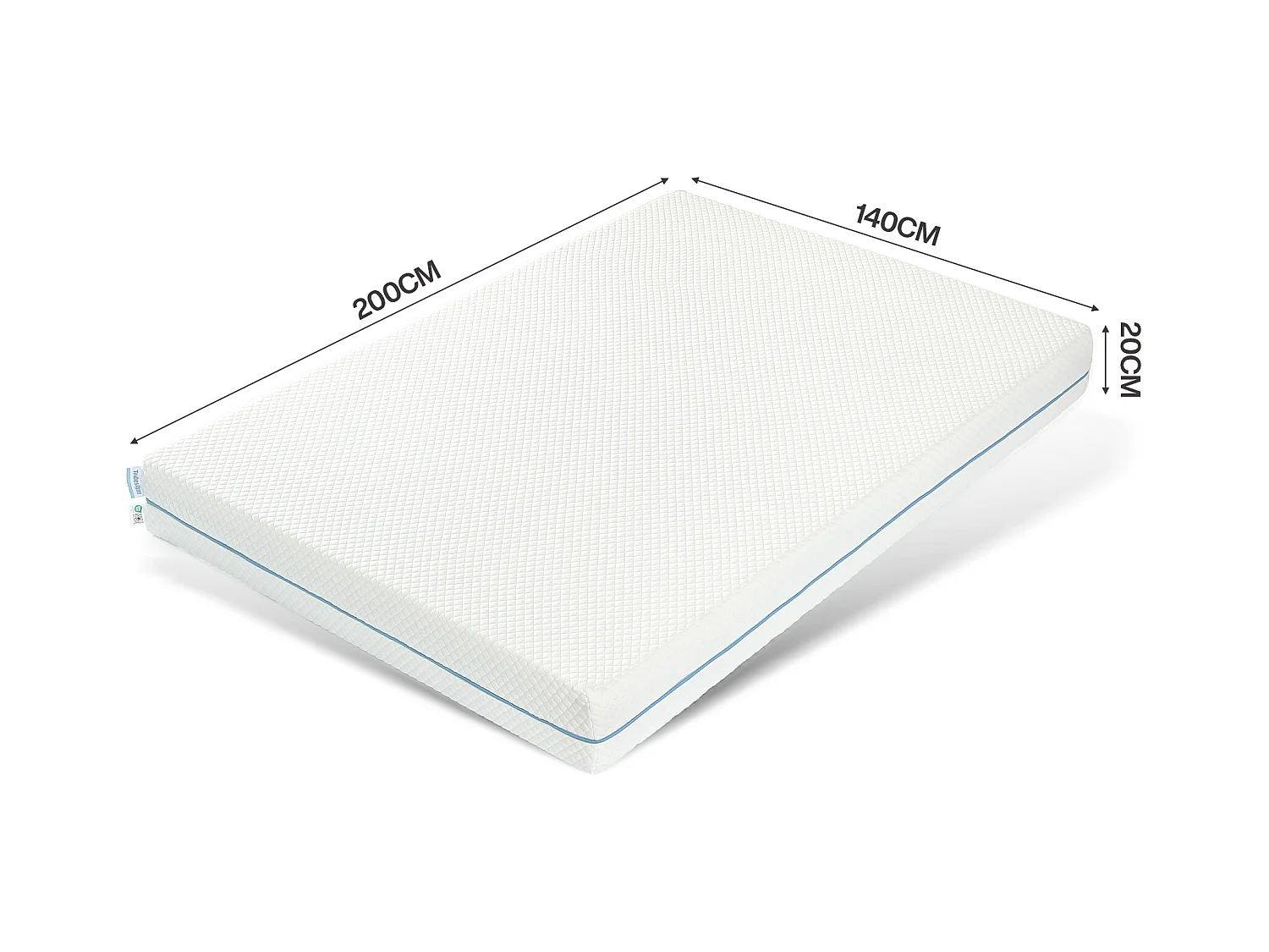 Matelas 140x200 cm, Épaisseur 20 cm, Matelas en Mousse à Mémoire de Forme, 7 Zones H3 Fermeté Moyenne, Soutien Parfait, Réversible à Deux Faces Utilisables