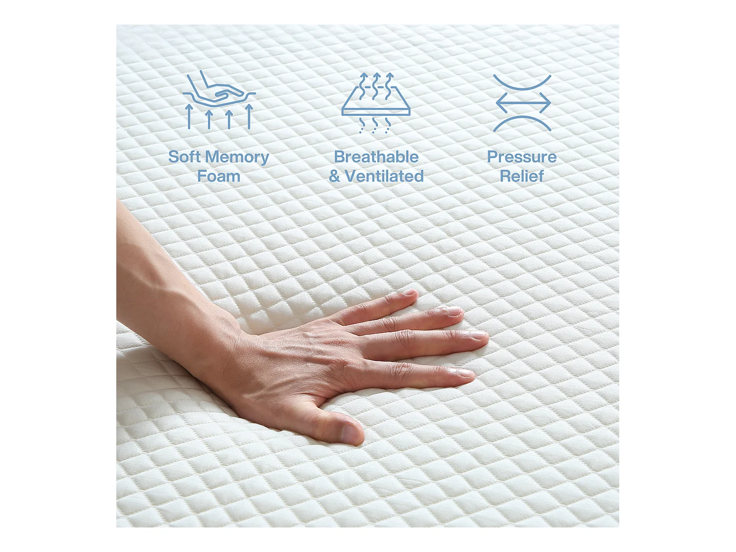 Matelas 140x200 cm, Épaisseur 20 cm, Matelas en Mousse à Mémoire de Forme, 7 Zones H3 Fermeté Moyenne, Soutien Parfait, Réversible à Deux Faces Utilisables
