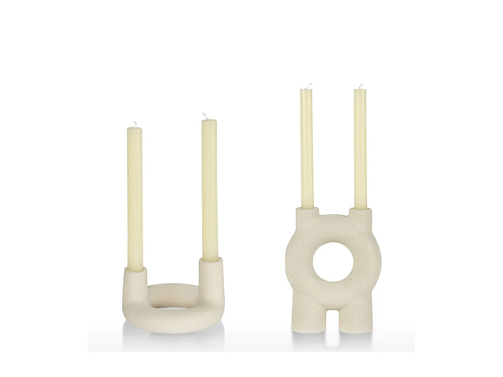 Set 2 chandeliers céramique écru CORALLO