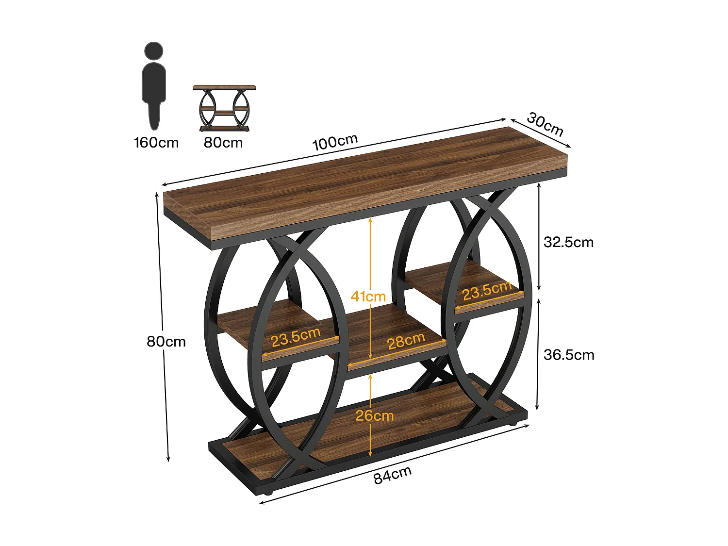 Tavolino rotondo moderno con piano in finto marmo bianco, tavolino da caffè, tavolino da cocktail