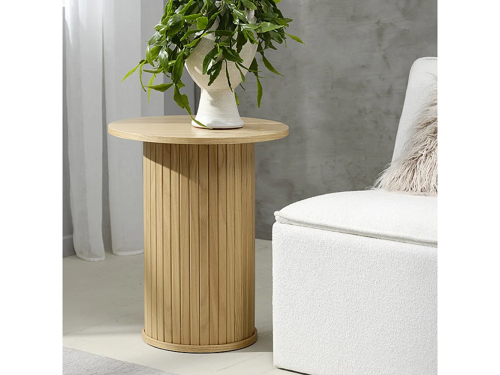 Table d'appoint ronde ø50 cm - Bois naturel - ALBA