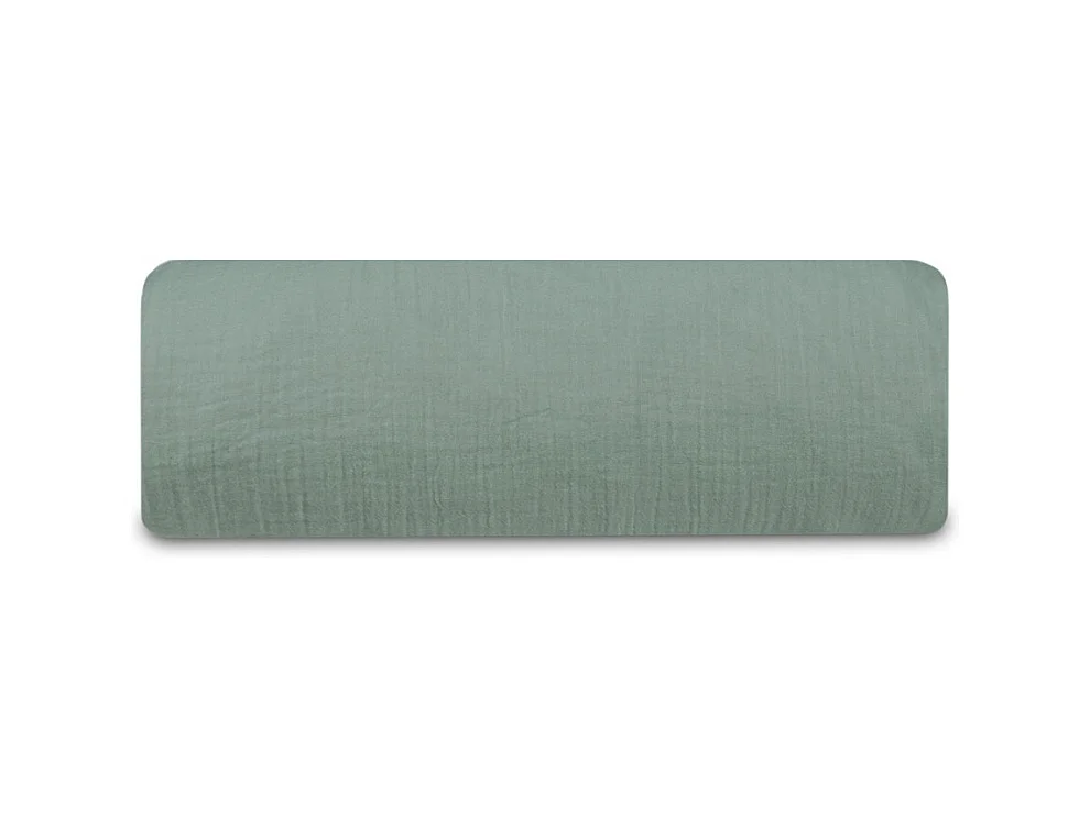 Drap-housse gaze de coton vert sauge 90x190 cm