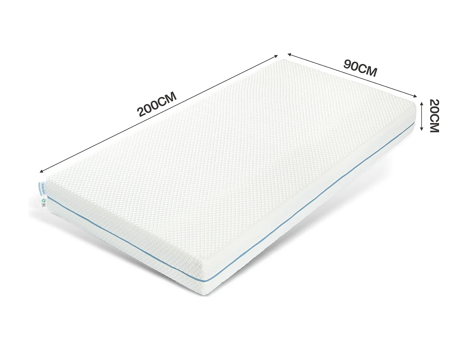 Lot de 2 Matelas 90x200 cm, Épaisseur 20 cm, Matelas en Mousse à Mémoire de Forme, Ergonomique en Forme de S, 7 Zones H3 Fermeté Moyenne, Soutien Parfait