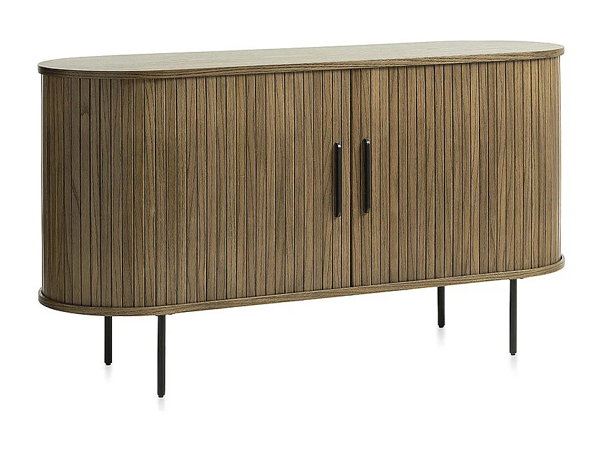 Buffet 2 portes 140 cm - Bois foncé - ALBA