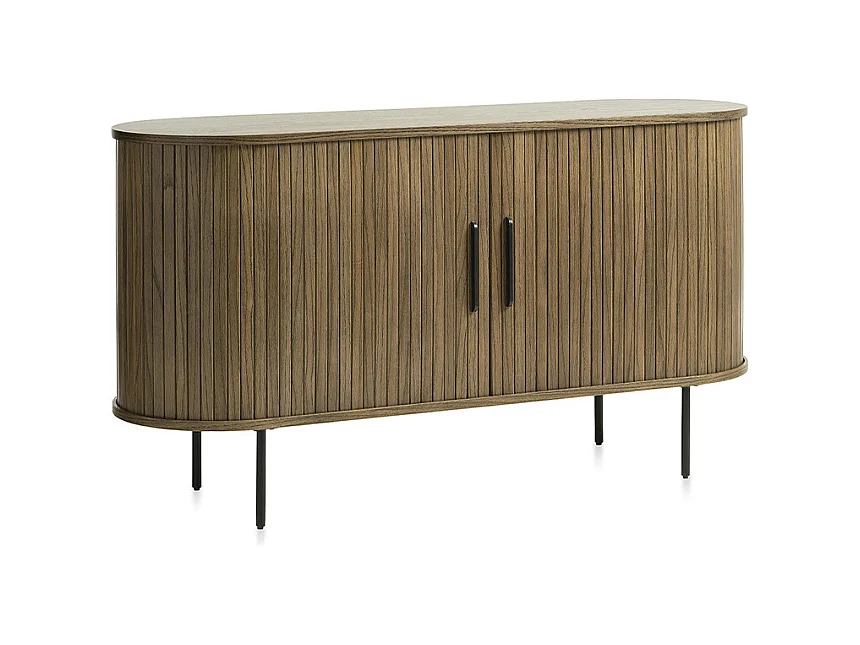Buffet 2 portes 140 cm - Bois foncé - ALBA