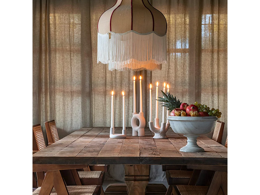 chandelier céramique écru corallo - 15x6x20 cm