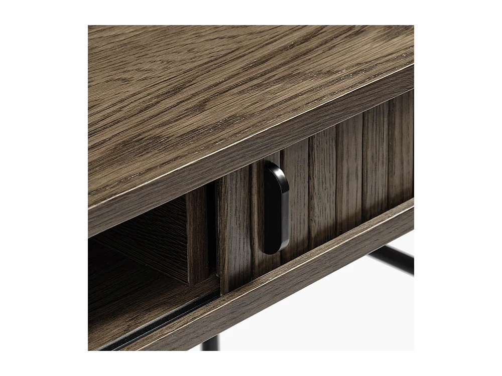 Bureau 2 portes 120 cm - Bois foncé - ALBA