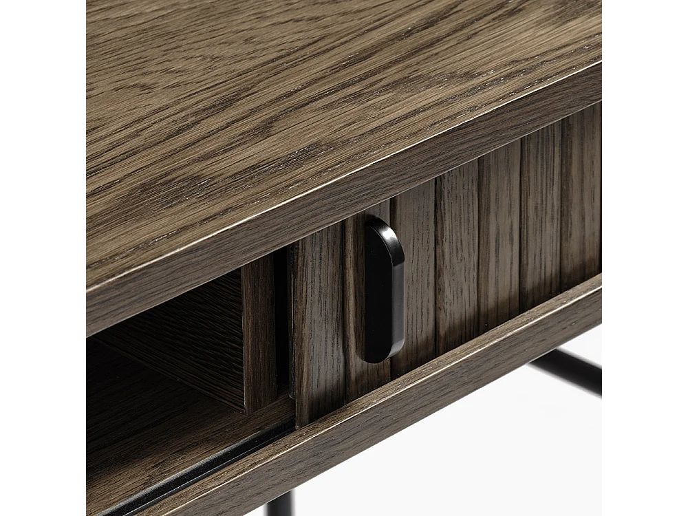 Bureau 2 portes 120 cm - Bois foncé - ALBA