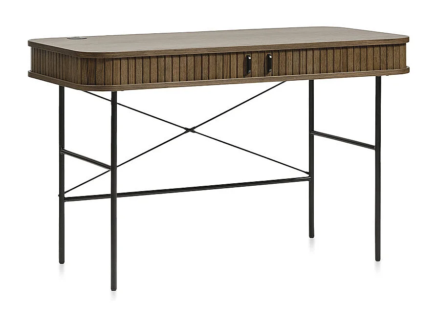 Bureau 2 portes 120 cm - Bois foncé - ALBA