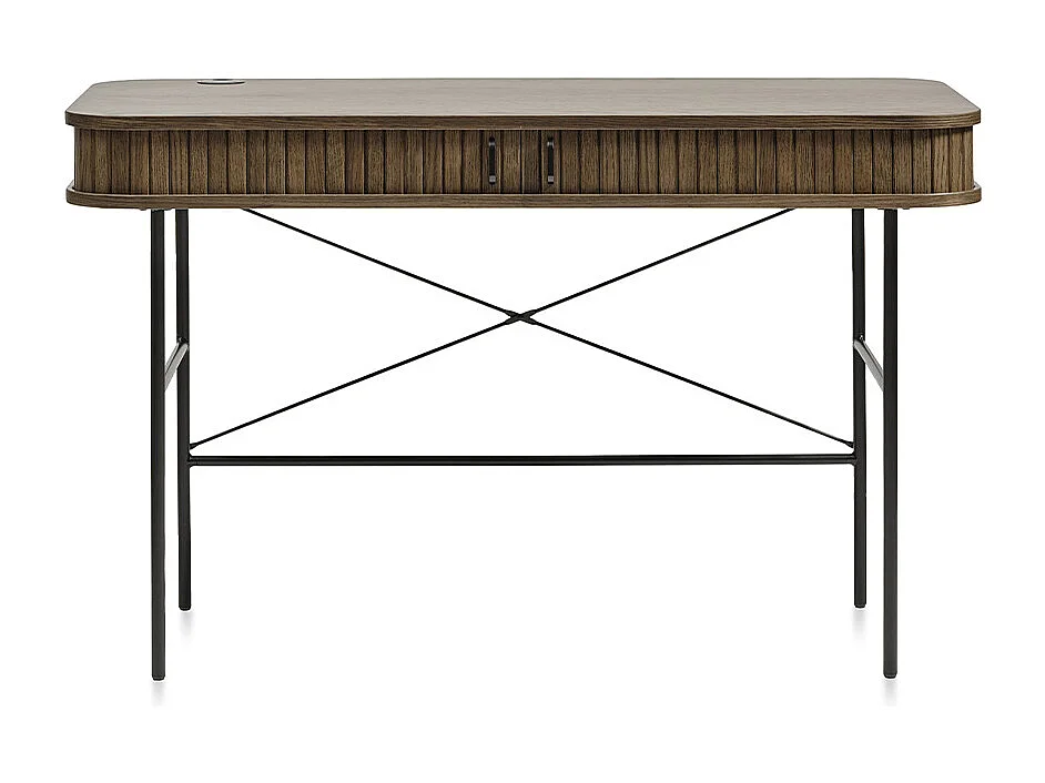 Bureau 2 portes 120 cm - Bois foncé - ALBA