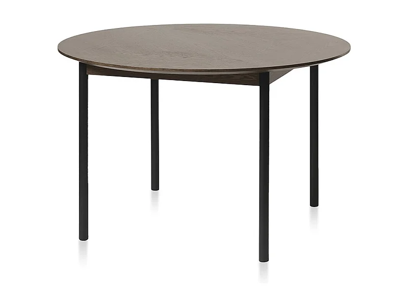 Table à manger ronde ø120 cm bois foncé 120x120x75 cm