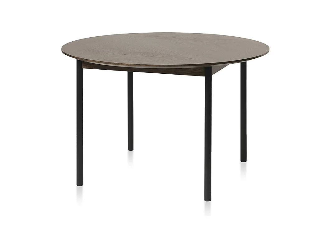 Table à manger ronde ø120 cm bois foncé 120x120x75 cm