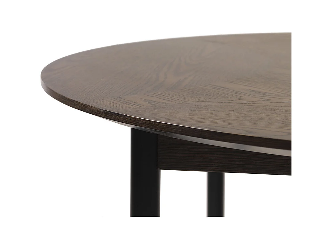 Table à manger ronde ø120 cm bois foncé 120x120x75 cm