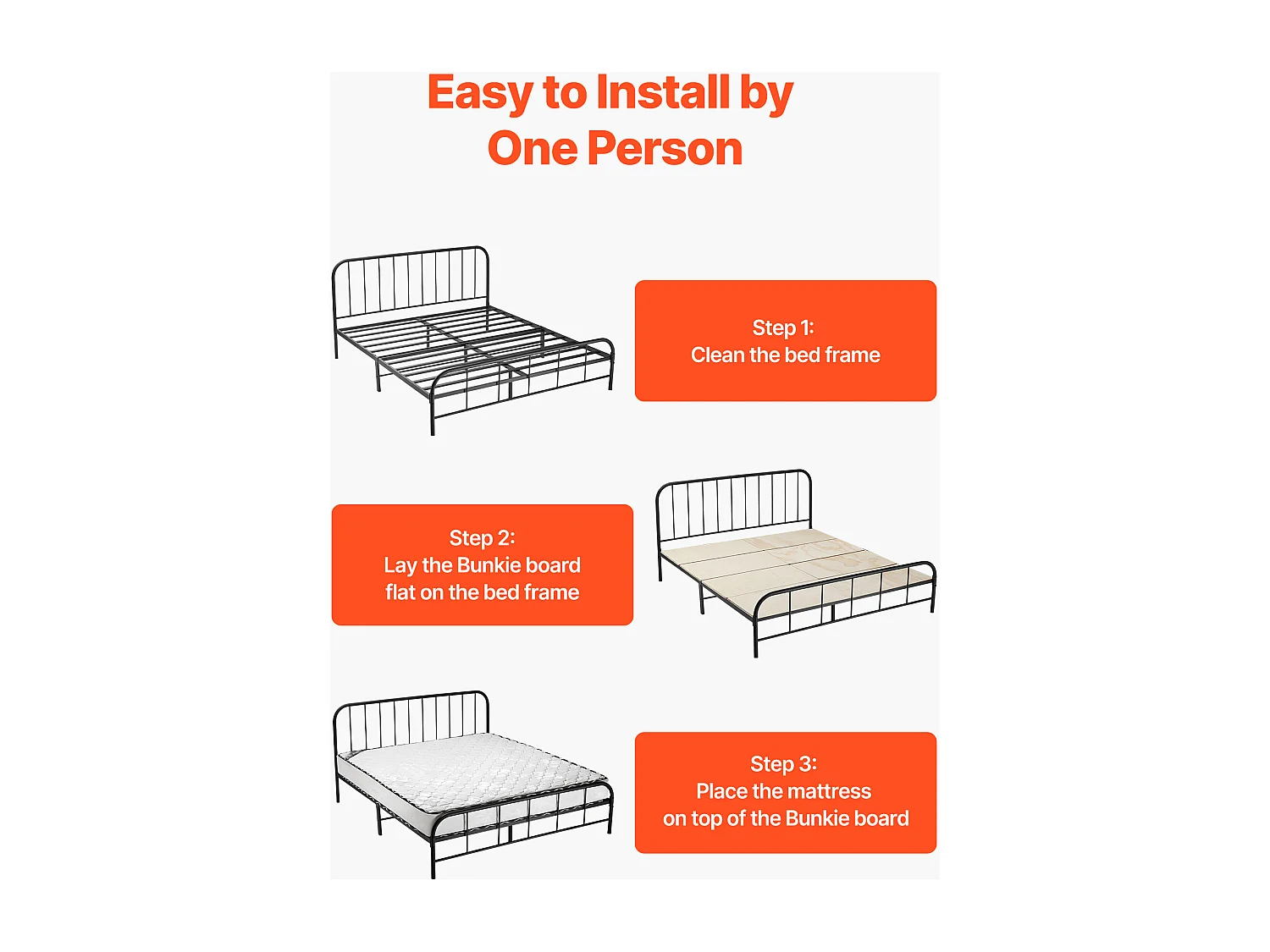 Somier de listones SucceBuy Plegable Tamaño Completo, Colchón Superior de Madera para el Soporte bajo los Colchones, Listo para Usar, 8 Piezas, de Madera Natural