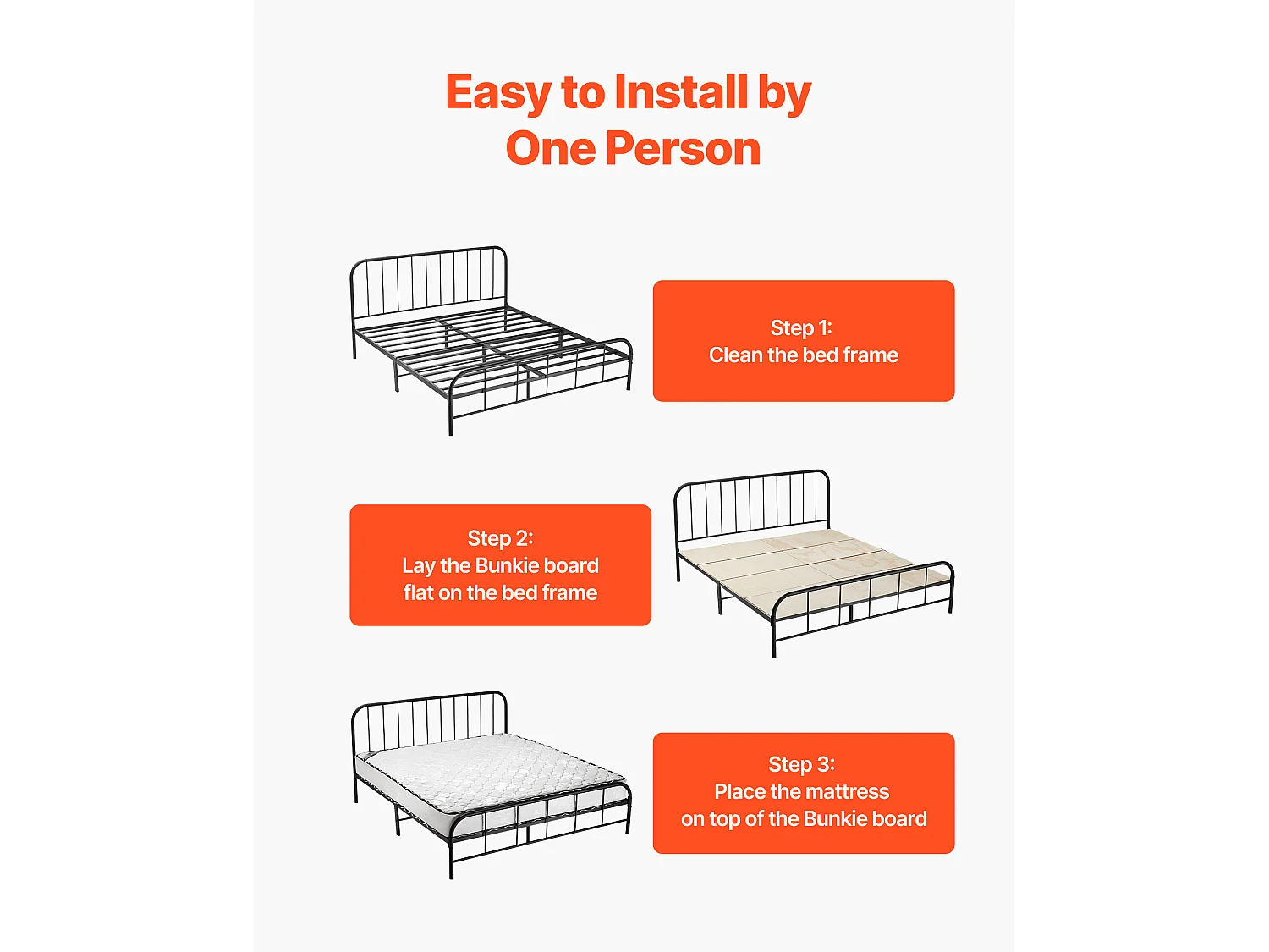 Sommier à Lattes SucceBuy Pliable Pleine Grandeur, Surmatelas en Bois pour le Soutien sous les Matelas, Prêt à l'Emploi, 8 Pièces, en Bois Naturel