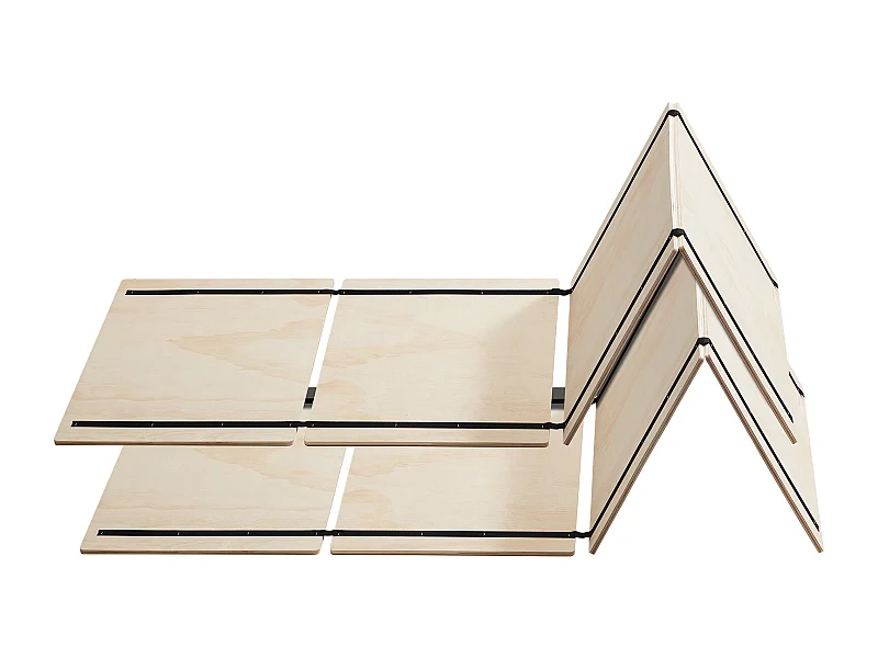 Somier de listones SucceBuy Plegable Tamaño Completo, Colchón Superior de Madera para el Soporte bajo los Colchones, Listo para Usar, 8 Piezas, de Madera Natural