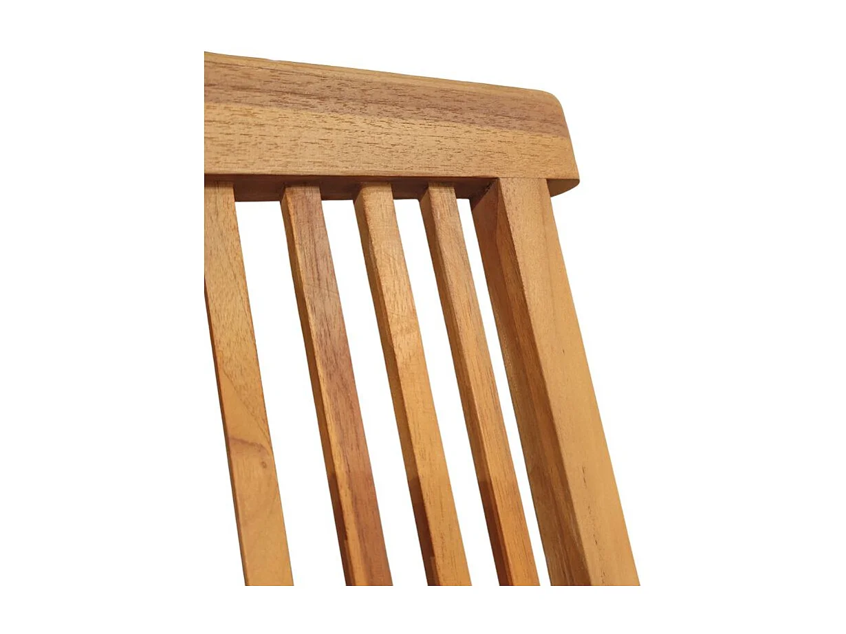 Lot 2 fauteuils de jardin pliants bois de teck massif huilé - ANCOLIE