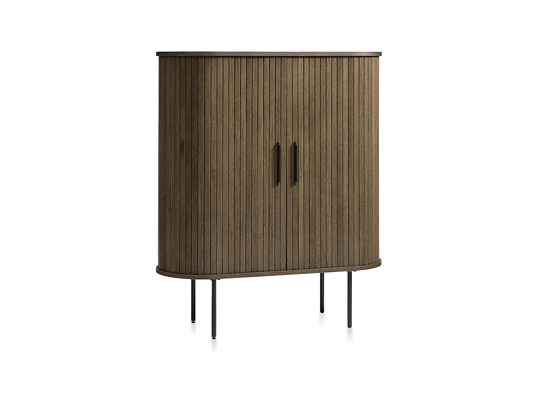 Buffet haut 2 portes - Bois foncé - ALBA