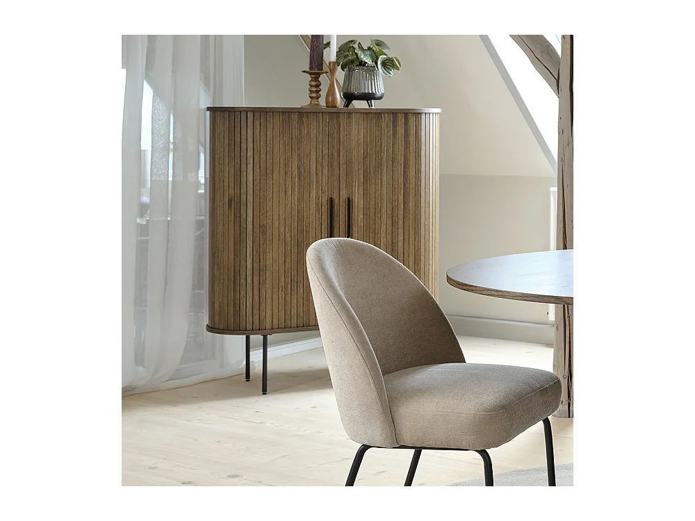 Buffet haut 2 portes - Bois foncé - ALBA