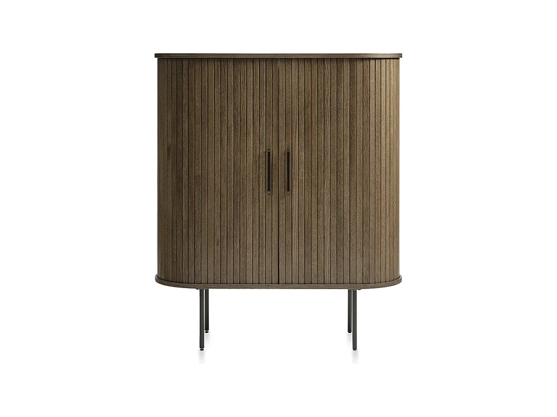 Buffet haut 2 portes - Bois foncé - ALBA