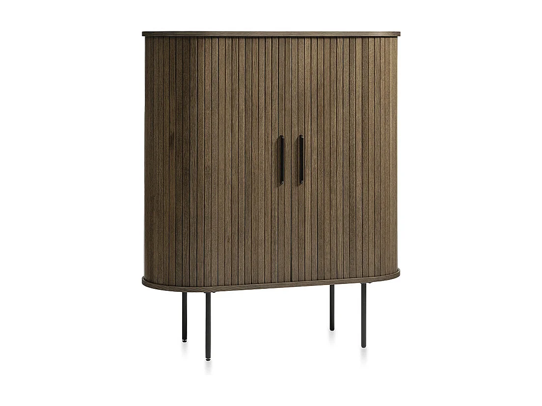 Buffet haut 2 portes - Bois foncé - ALBA