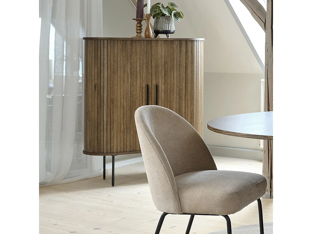 Buffet haut 2 portes - Bois foncé - ALBA