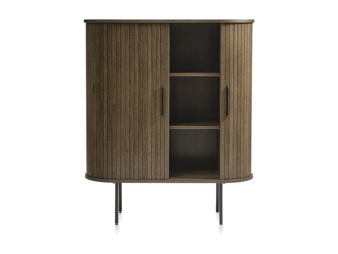 Buffet haut 2 portes - Bois foncé - ALBA