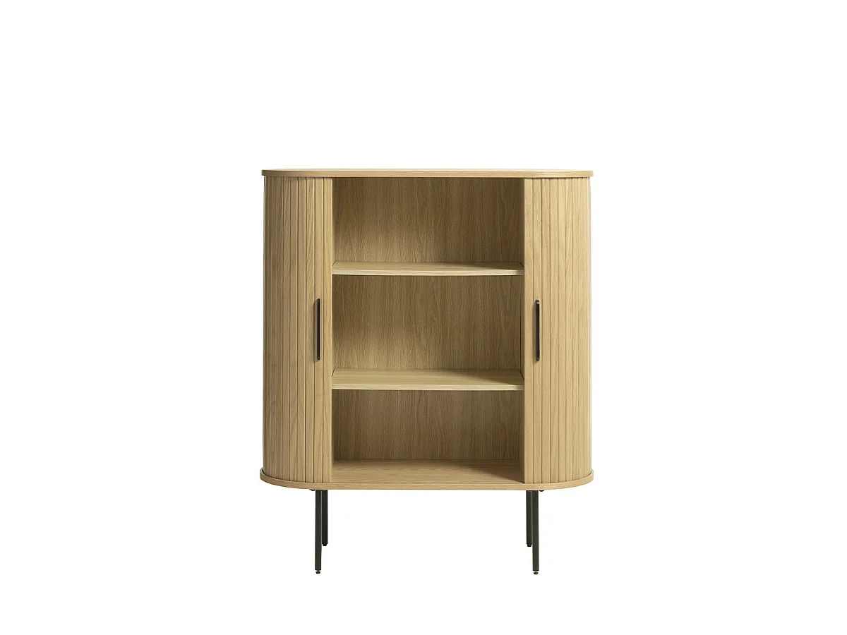 Buffet haut 2 portes - Bois foncé - ALBA