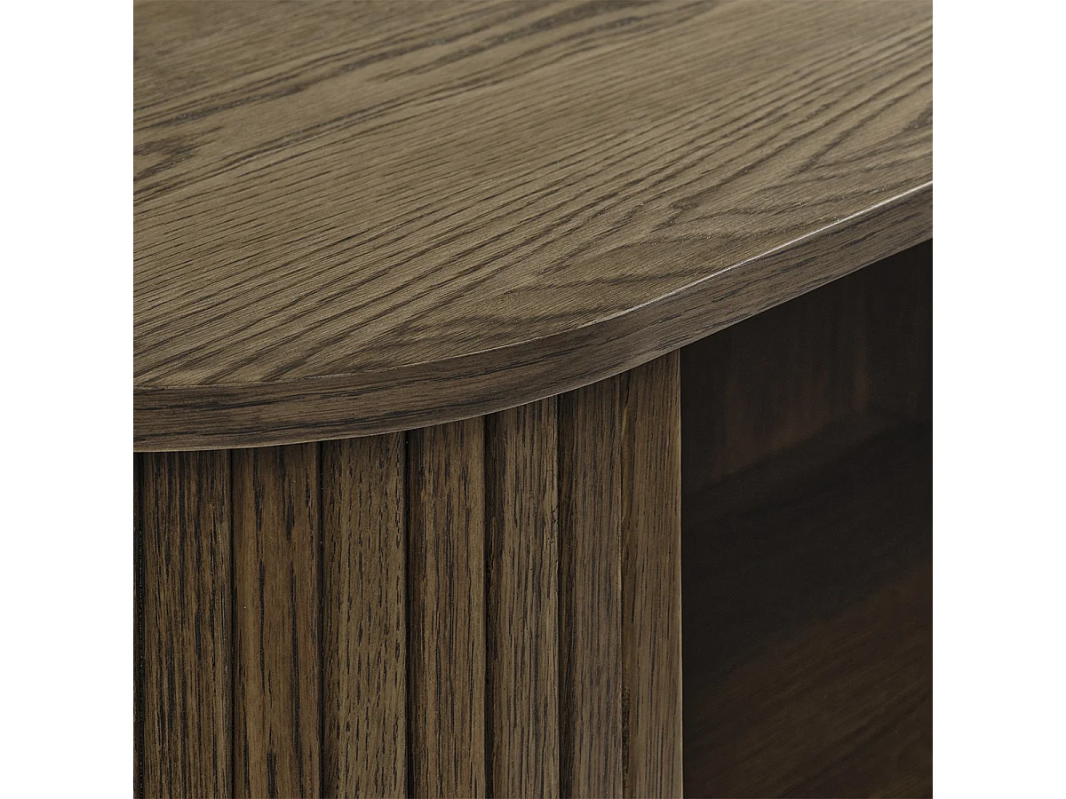 Buffet haut 2 portes - Bois foncé - ALBA