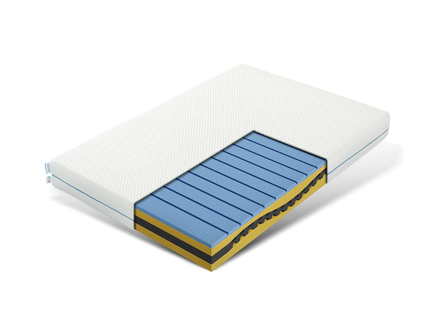 Matras 90x200 cm, dikte 20 cm, traagschuimmatras, 7 zones H3 gemiddelde hardheid, omkeerbaar met twee bruikbare zijden
